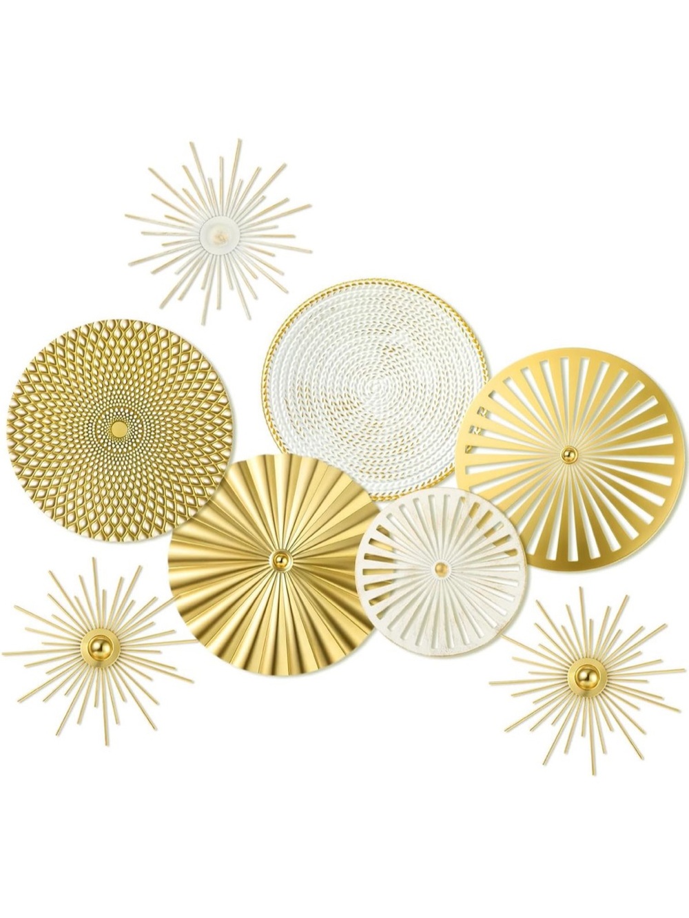 NEW! Metal Wall Disc Set🌼 Gold and White.